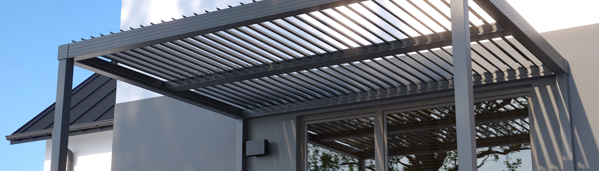 Pergola Bioclimatica su Misura con Lamelle Aperte