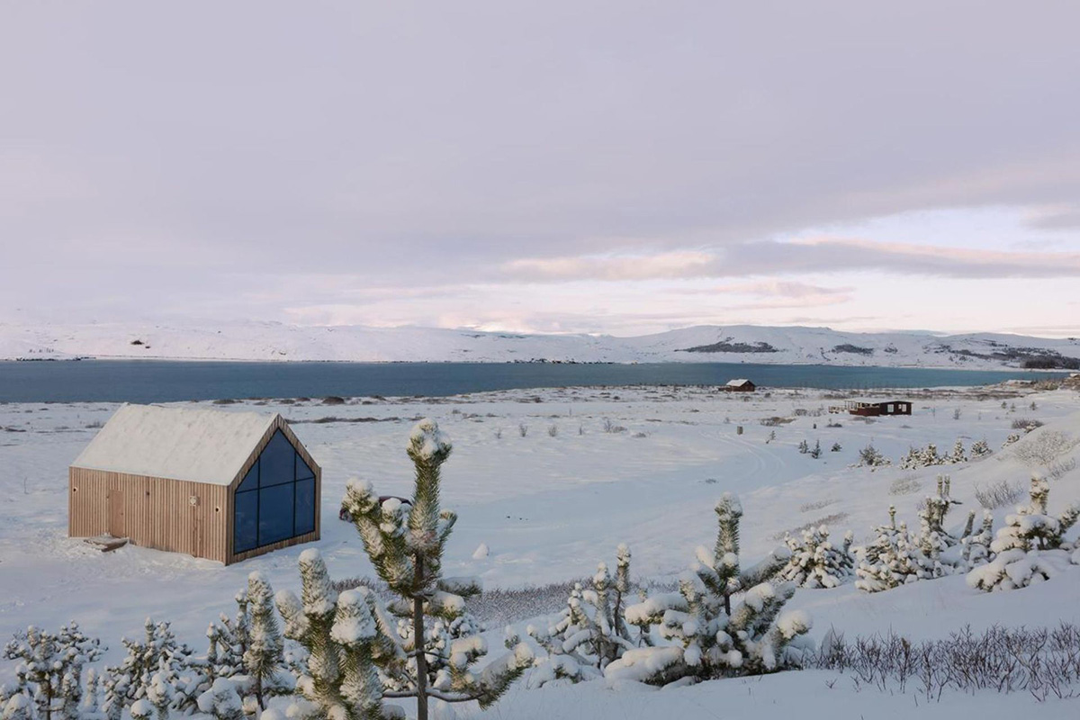 Casa Islanda con la Neve